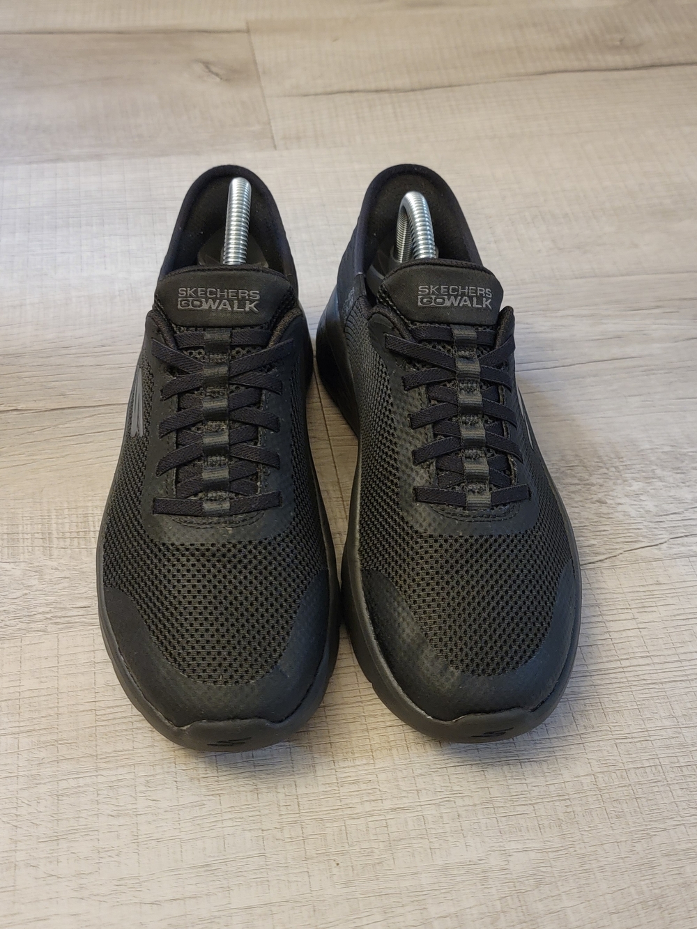 Skechers GOwalk Women Black Athletic Mesh Slip-On Sneakers